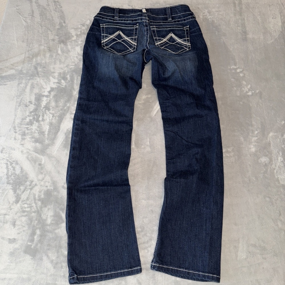Ariat Women's REAL Jeans Sz 26R Mid Rise Stretch Entwined Boot Cut Rodeo Girly - Picture 1 of 9